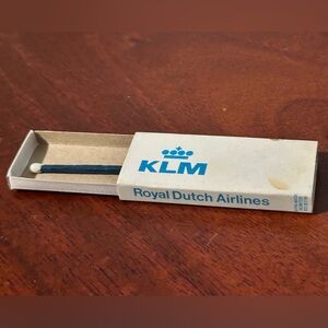 Vintage Matchbox KLM Royal Dutch Airlines Ritmeester Dutch Cigars *FLAWS STAINED